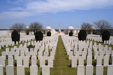 The WW1 Loos Memorial, in France, lists the names of soldiers killed in the Battle of Loos who have no known grave.